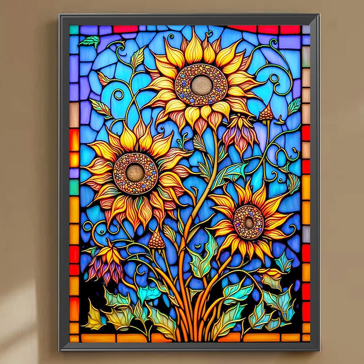 Stained Glass Rose-Full Round Diamond Painting