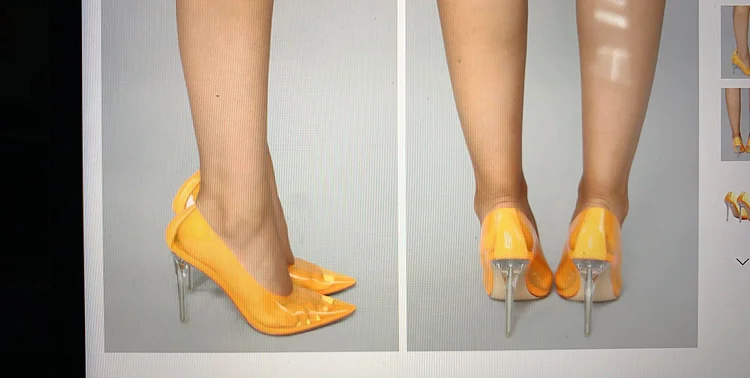 Yellow Clear Custom Made Chunky Heel Pumps Vdcoo