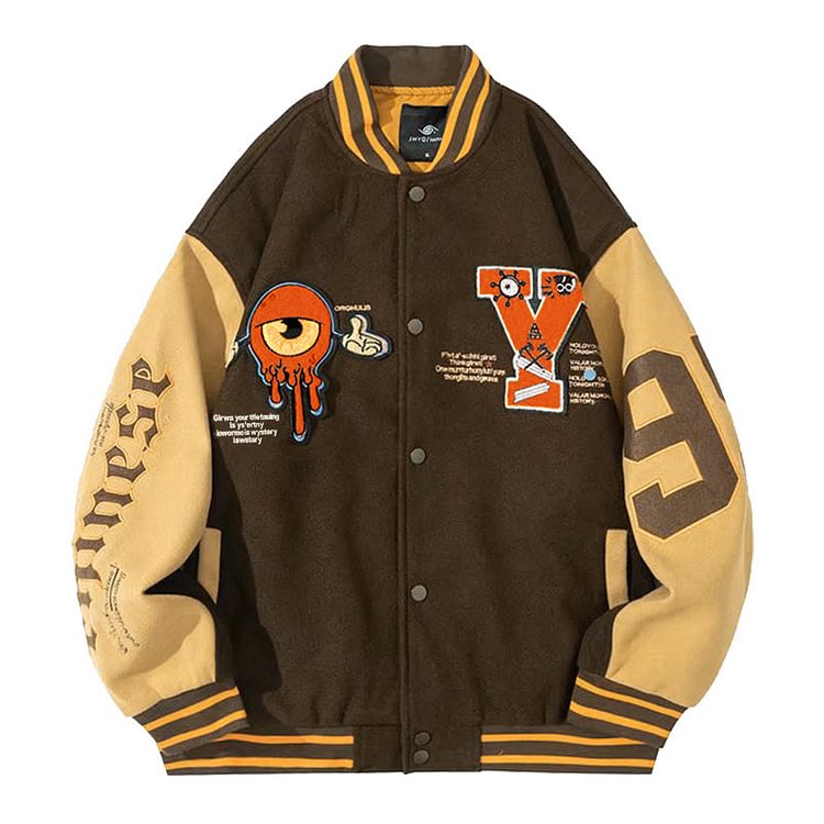 Patchwork Street Eyes Graphic Jacket