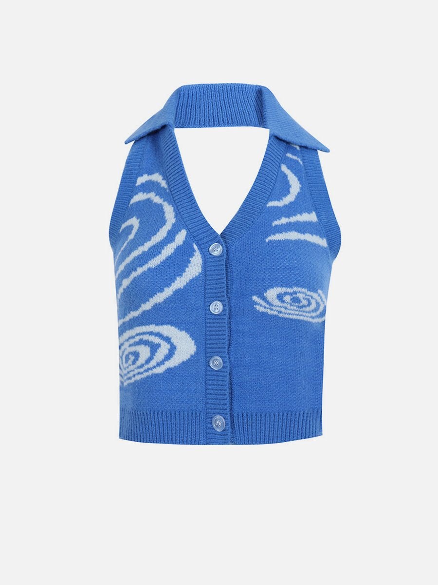 Hanging Neck V Neck Bare Back Tank Tops
