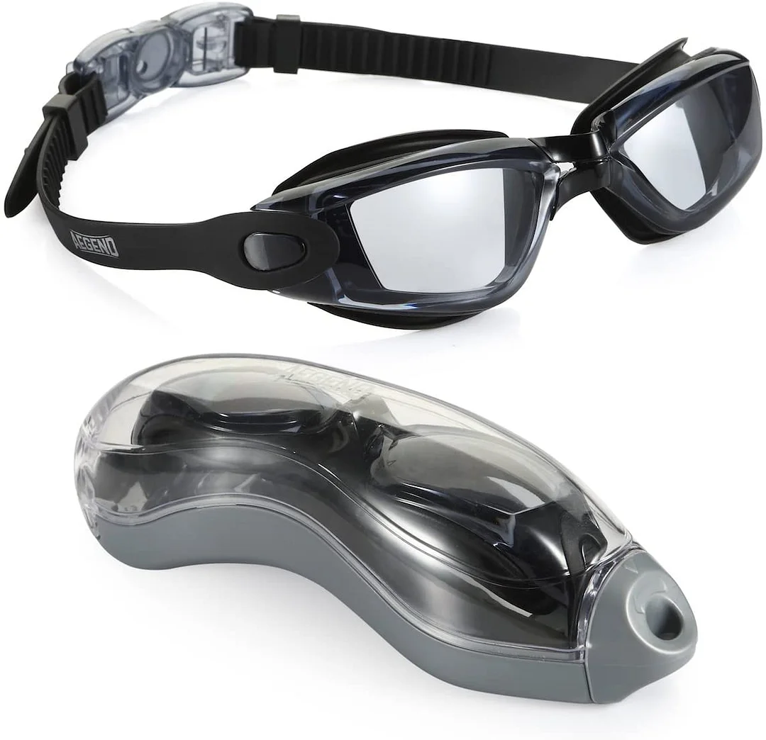Swim Goggles, Swimming Goggles No Leaking Anti Fog UV Protection Triathlon Swim Goggles with Free Protection Case