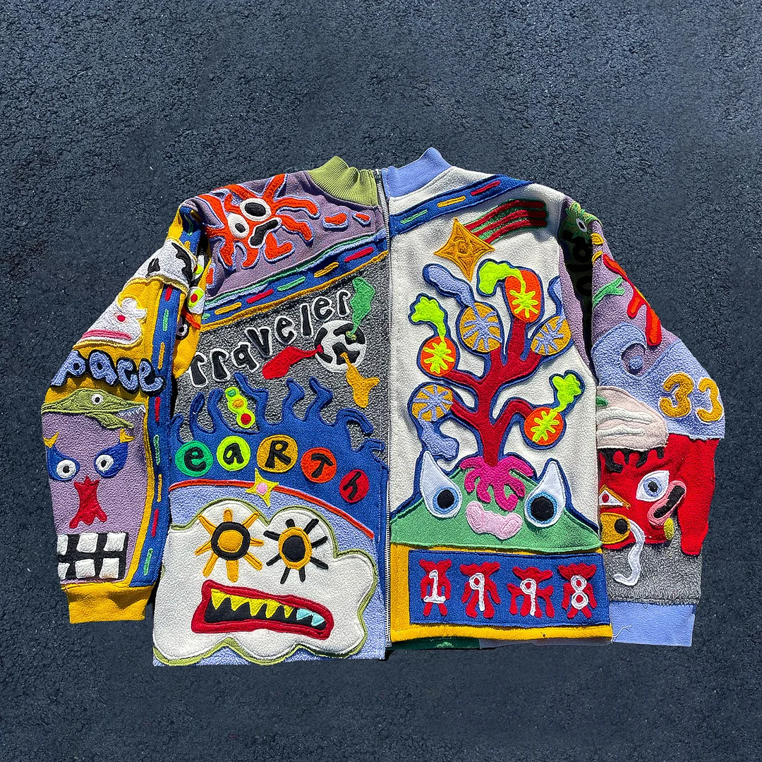 Fashionable retro personalized zipper jacket