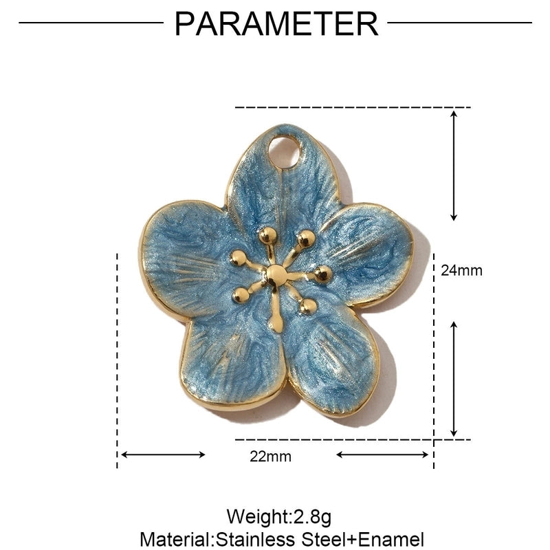 3 PCS/Package 8 * 20mm 304 Stainless Steel Leaf Flower Pendant Jewelry Accessories