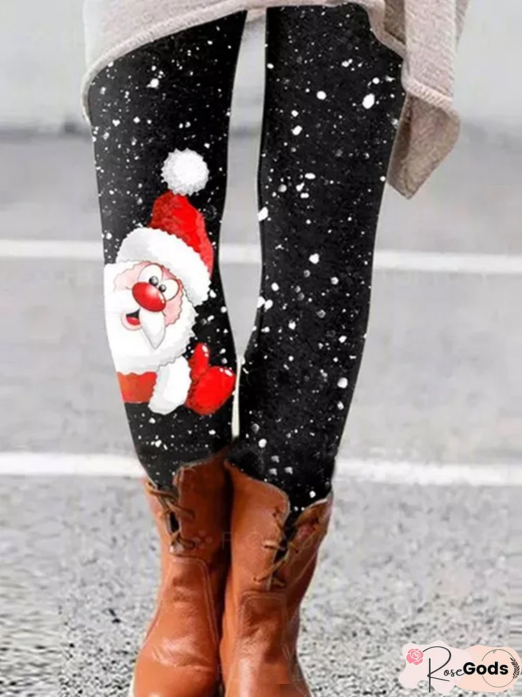 Vintage Christmas Snowman Cute Pants & Leggings