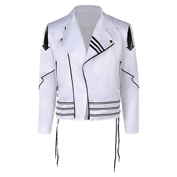Queen Freddie Mercury White Jacket Coat Outfits Cosplay Costume Halloween Carnival Suit