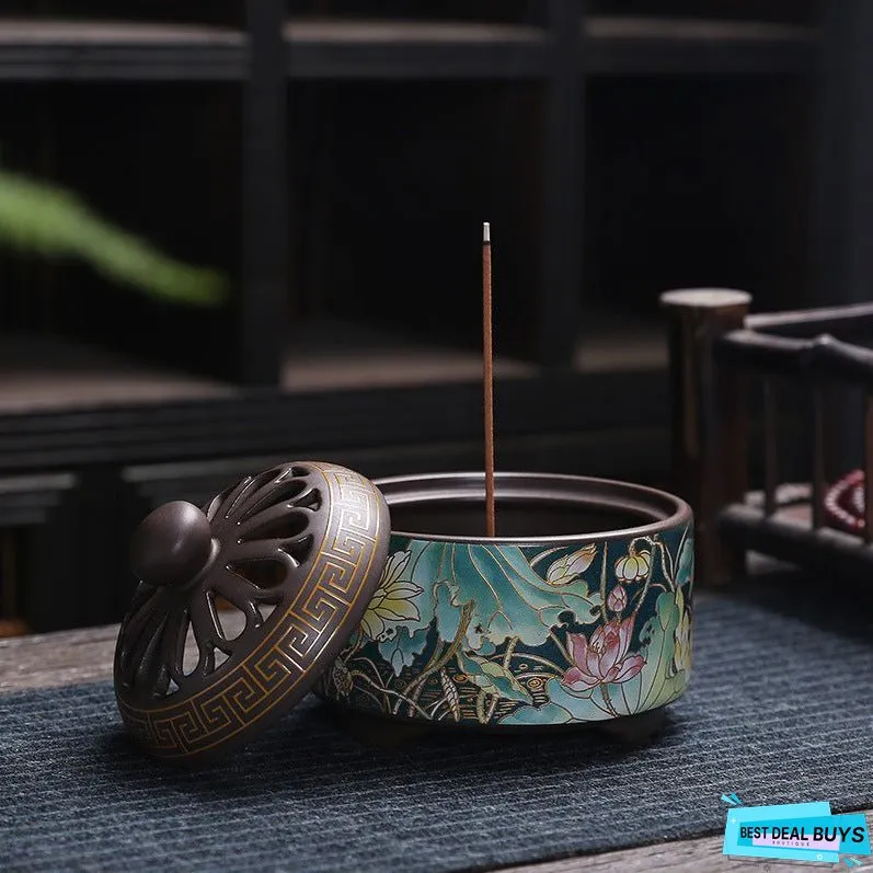 Antique Cloisonne Incense Burner Handicraft Ornament Creative Home Indoor Incense Enamel Color Burner