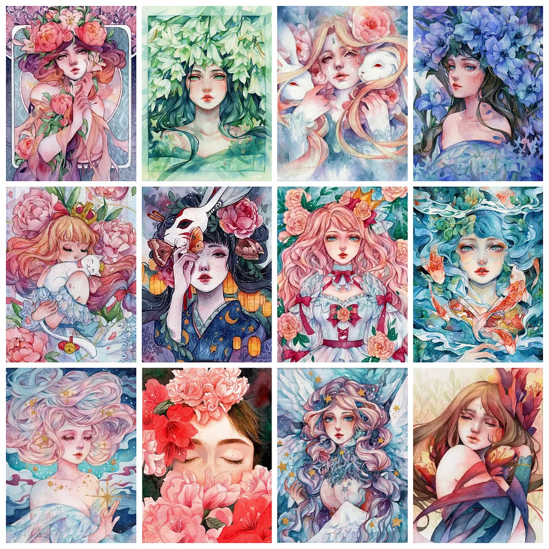 Diamond Painting - Full Round/Square Drill - Girl(30*40 - 50*60cm)