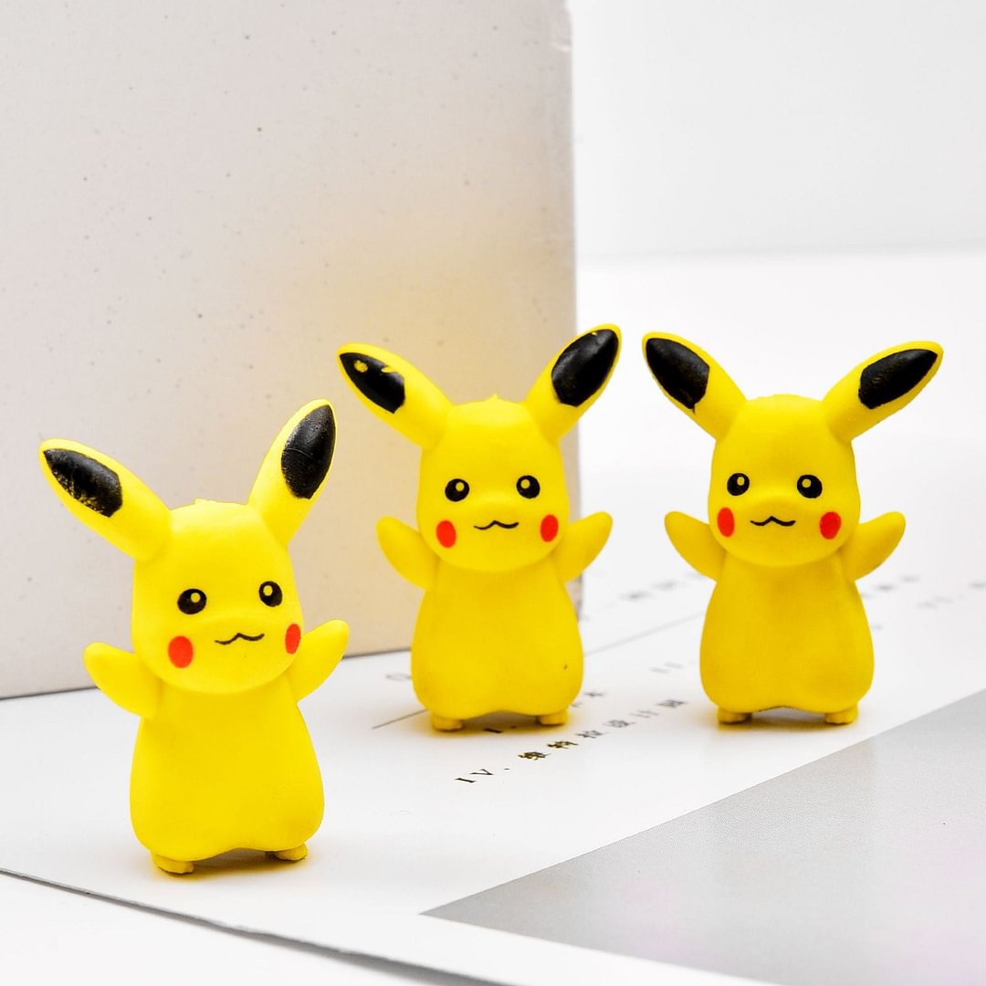 Pikachu 3D Eraser for Kids Classroom Rewards Game Prizes Treasure Box Party Favors Gifts School Supplies