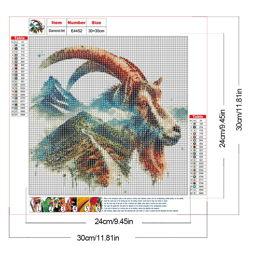 Diamond Painting - Full Round Drill - Goat Silhouettes(Canvas|30*30cm)