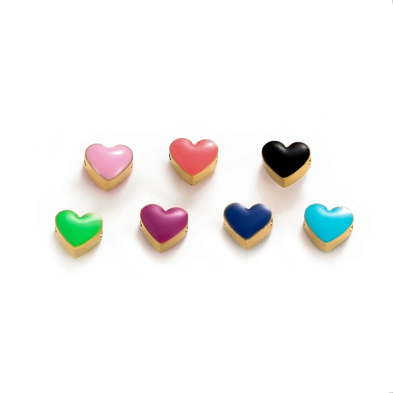 1 Piece 6 * 5mm Titanium Steel Heart Shape Polished Jewelry Accessories