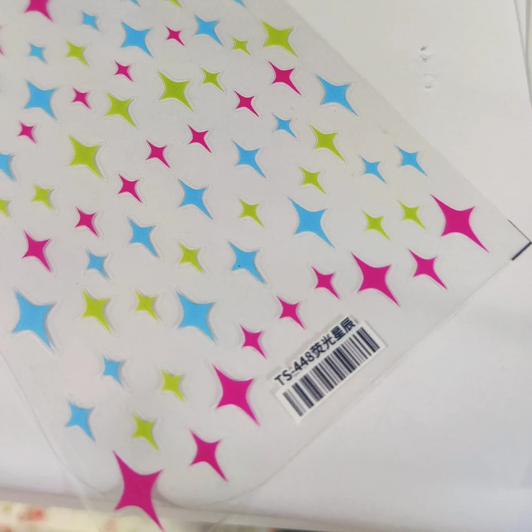 5D Star Love Nail Art Stickers Adhesive High Quality MultiColor Love Heart Stars Design DIY Nail Decals Foils Wraps Decorations-Nail Inspo