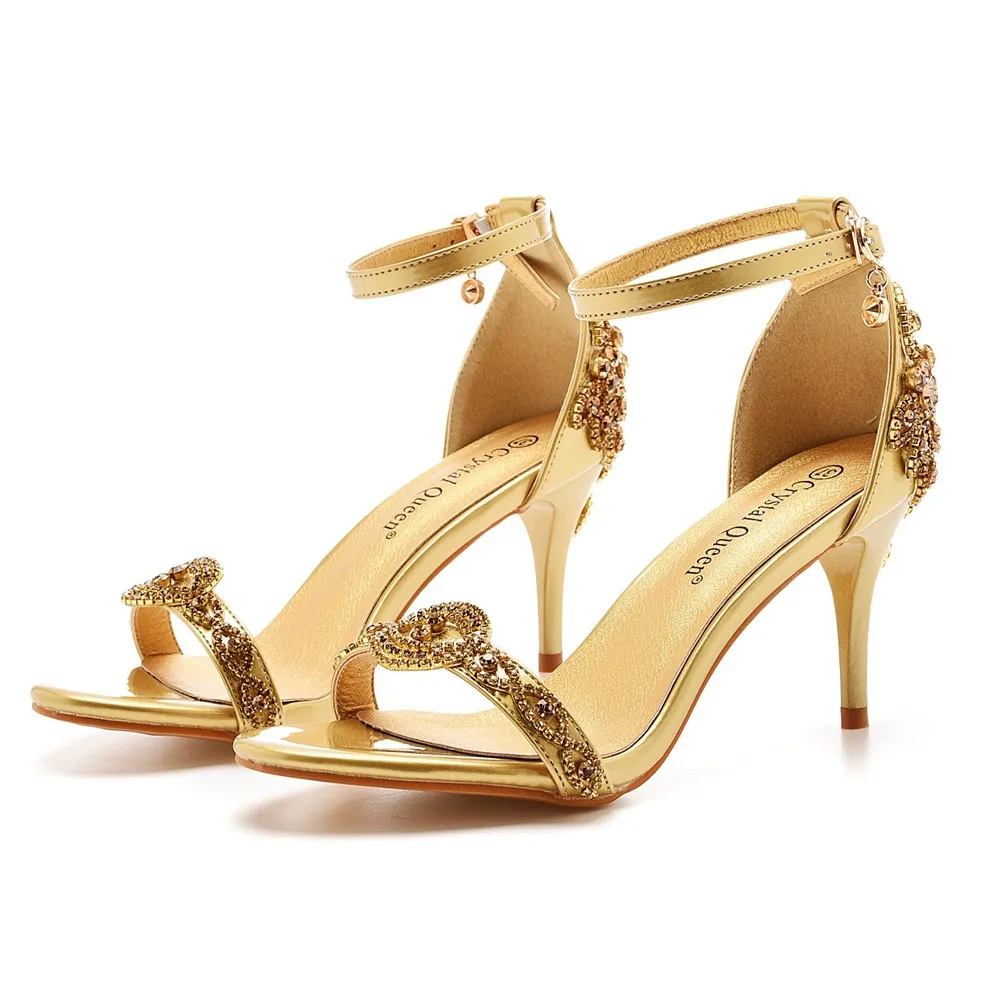 Breakj Breakj Cm Temperament Light Mouth With Fine Sandals Crystal Yellow Diamond Wedding Shoes Sexy Fish Mouth Summer Sandals