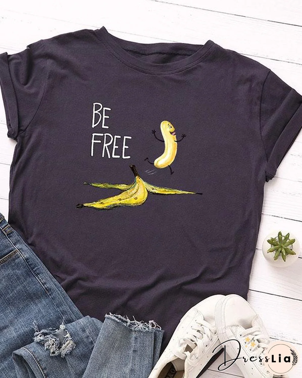 Be Free Print Short Sleeve T-Shirt