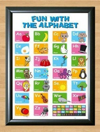 Alphabet Poster Learn My ABC Wall Chart Fun Children Educational Photo Poster painting Print A2 Size 16.5x23.4