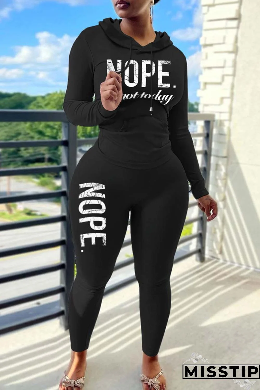 Pink Casual Letter Print Basic Hooded Collar Long Sleeve Two Pieces