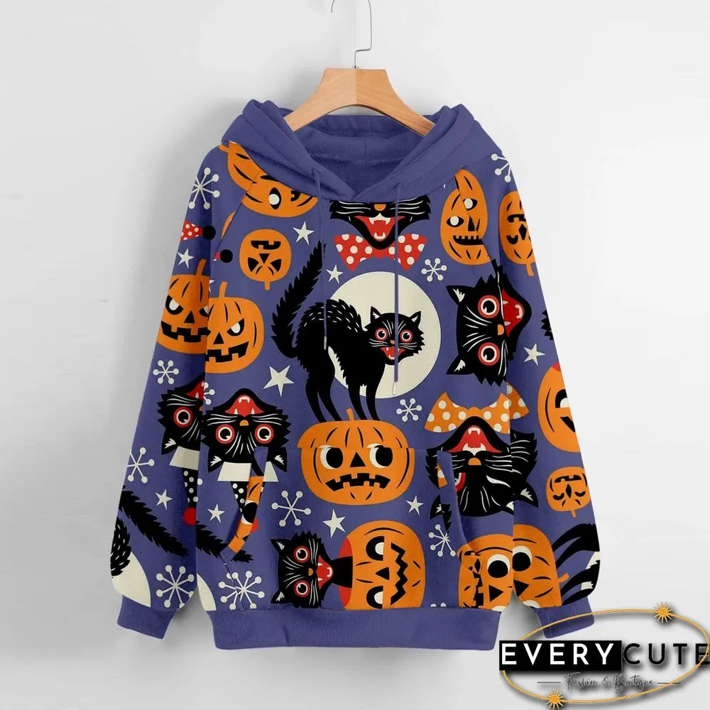 Long Sleeve Front Pocket Hooded Sweatshirt With Draw Sre