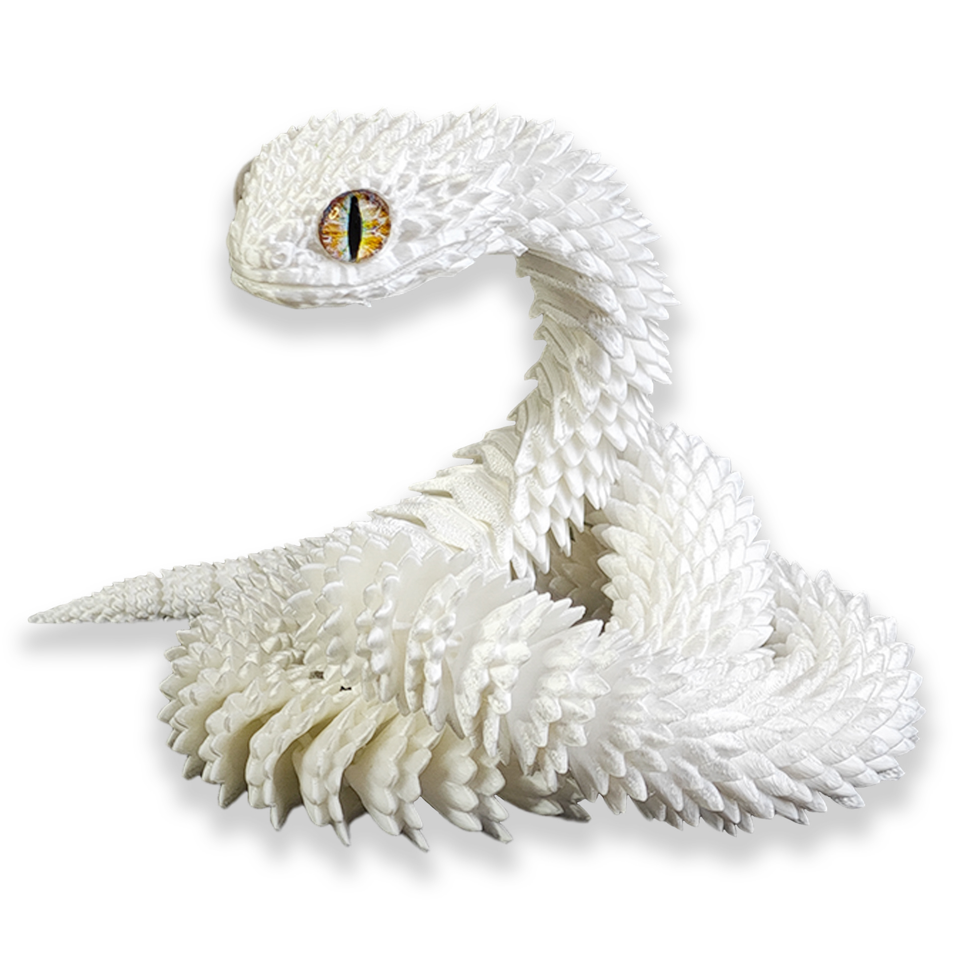 Tegooe 3D Printed Articulated Snake Figurine - Flexible Desktop Ornament