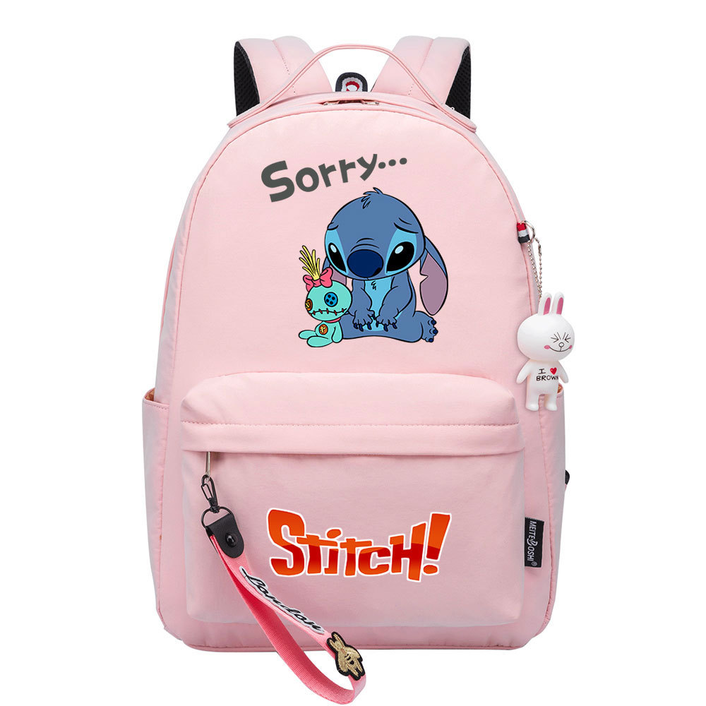 Disney Lilo & Stitch Backpack – Cute and Fashionable Schoolbag with Double Side Pockets and Large Capacity for Leisure Travel-Mayoulove