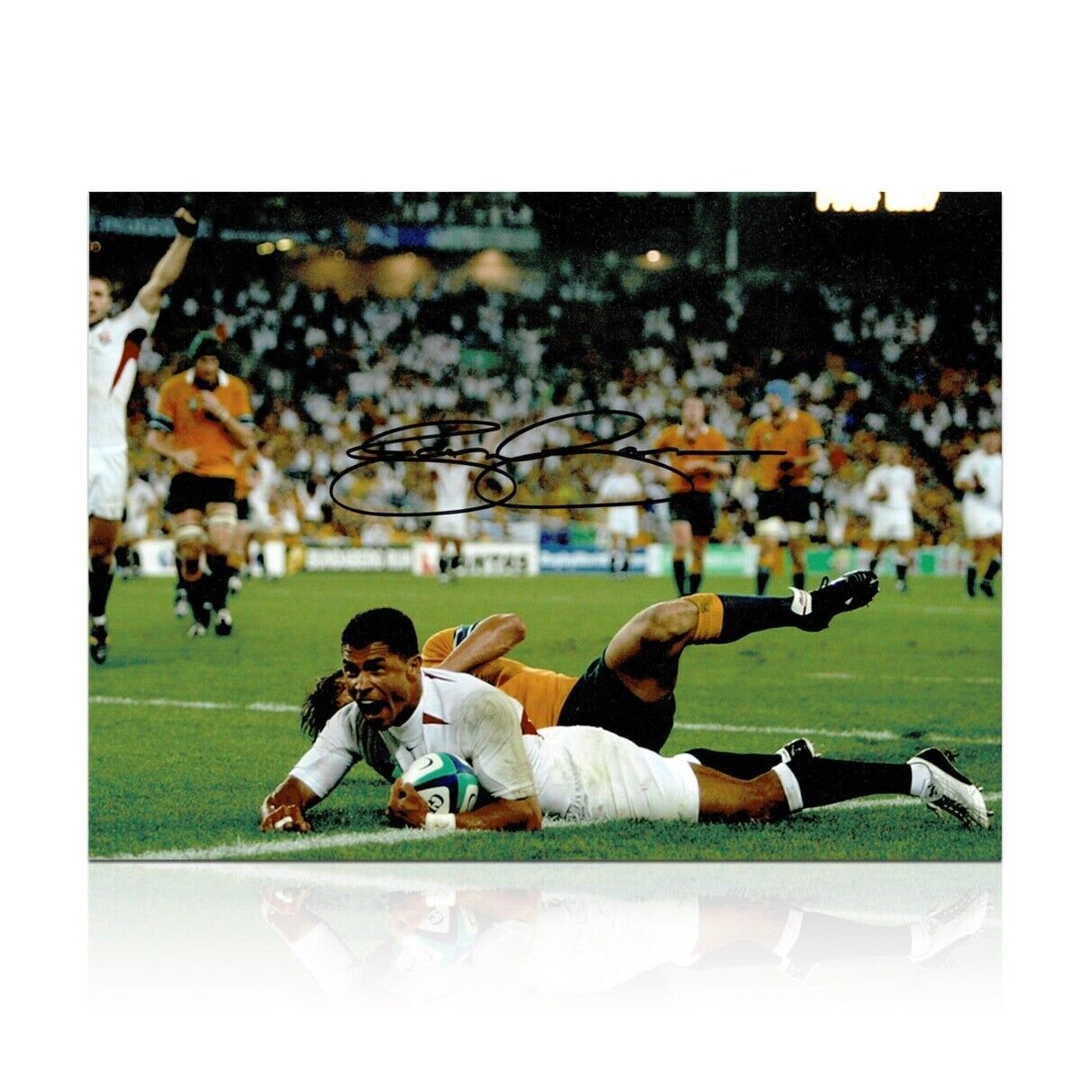 Jason Robinson Signed England Photo Poster painting: 2003 Rugby World Cup Winner