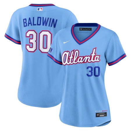 Women's Atlanta Braves #30 Drake Baldwin Nike Powder Blue 2026 City Connect Stadium Jersey S0CQ