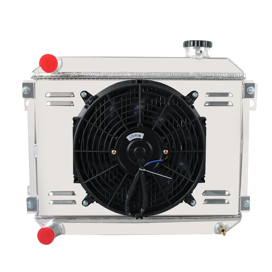 Alloyworks 3 Row Radiator with Shroud Fan For 79-82 Toyota Corolla TE71/TE72 1.6L 1.8L L4 MT