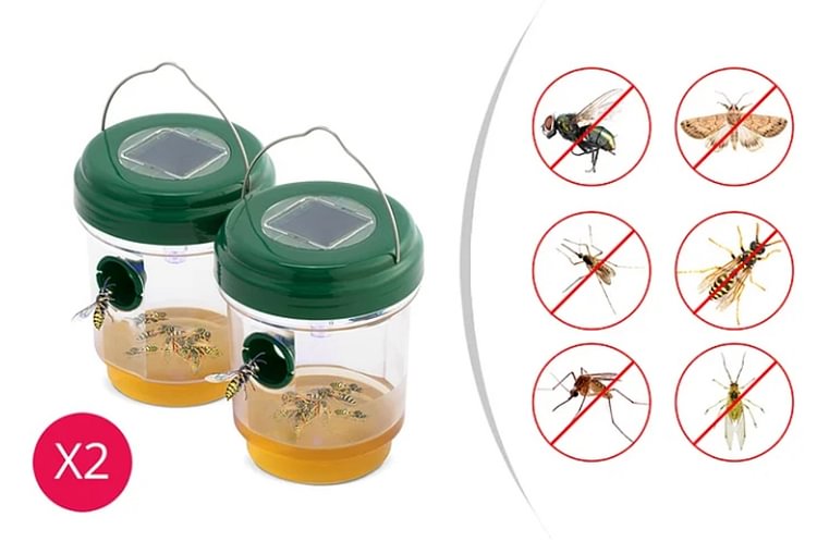 Set of 2 solar powered insect traps