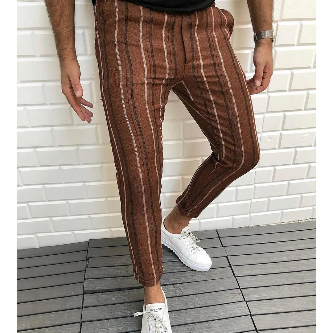 Men‘s Retro Stripe Printed Trousers
