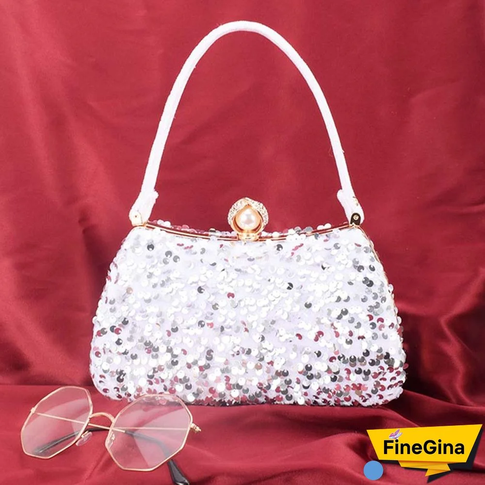 Black Formal Patchwork Sequins Bags