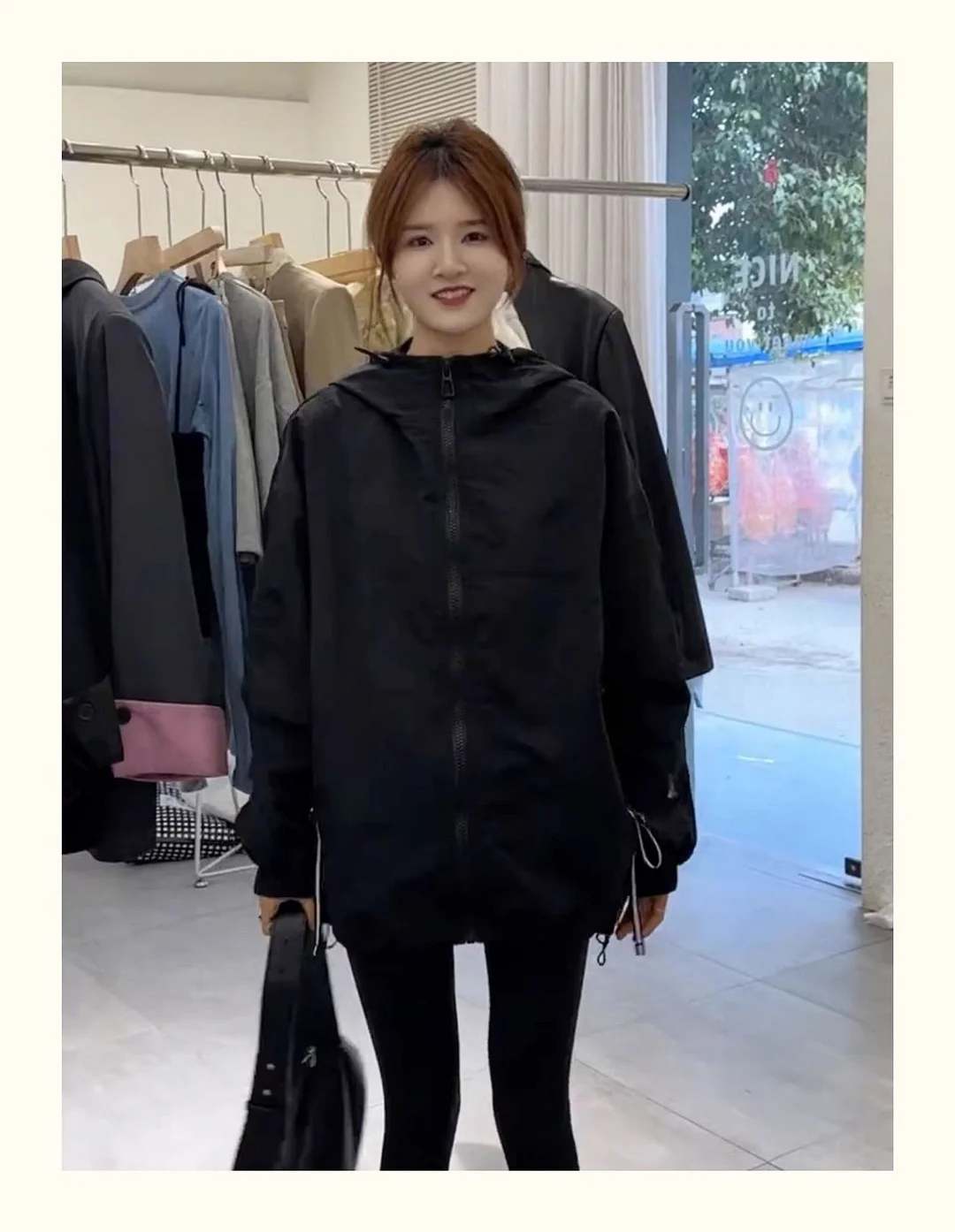 Toloer Black Hooded Storm Suit Female 2024 Spring And Autumn New Korean Version Of Small Hot Style Casual Loose Sports Coat-Outfit Ideas