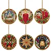 6pcs/set DIY Diamond Special Shape Pearl Art Hanging Wooden Christmas Tree Ornament Kit