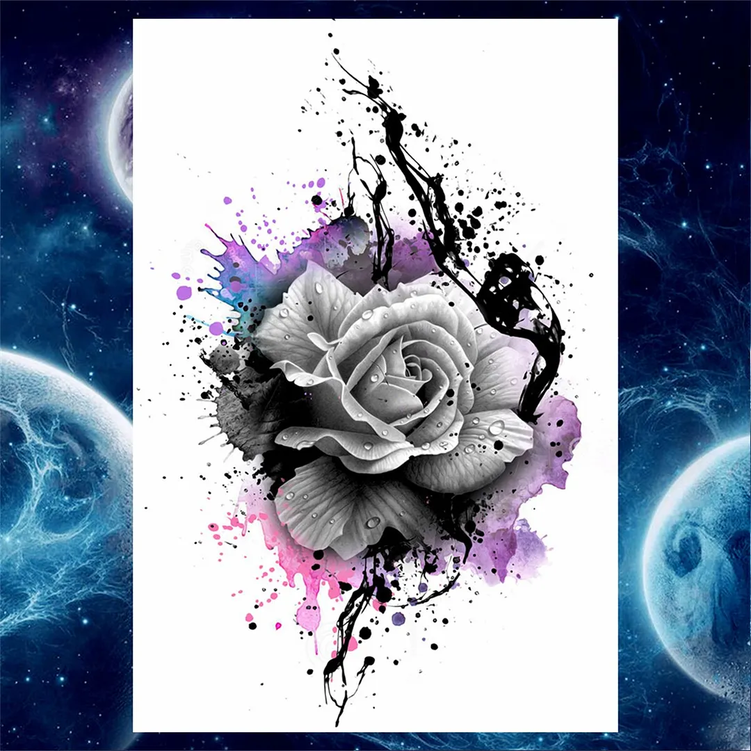 Sdrawing Anchor Skull Temporary Tattoos For Women Men Adult Pirate Black Skeleton Tattoo Sticker Fake Wolf Lion Tiger Tatoos Back