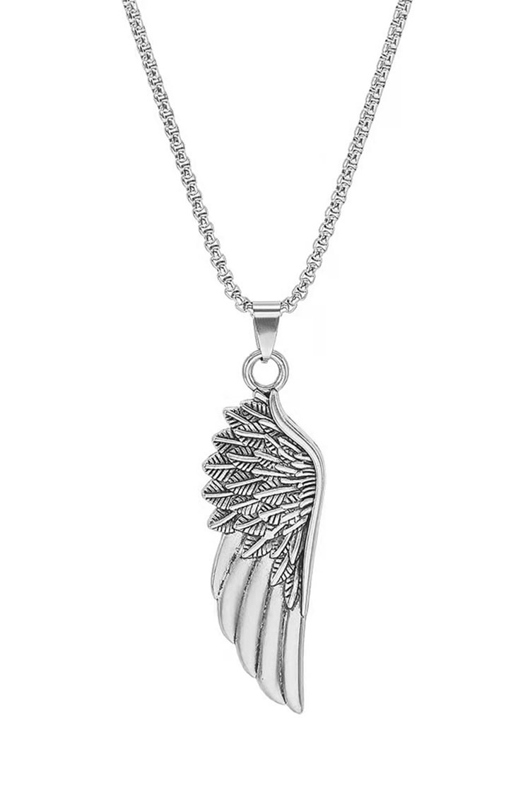 Tiboyz Vintage Feather Wings Long Necklace