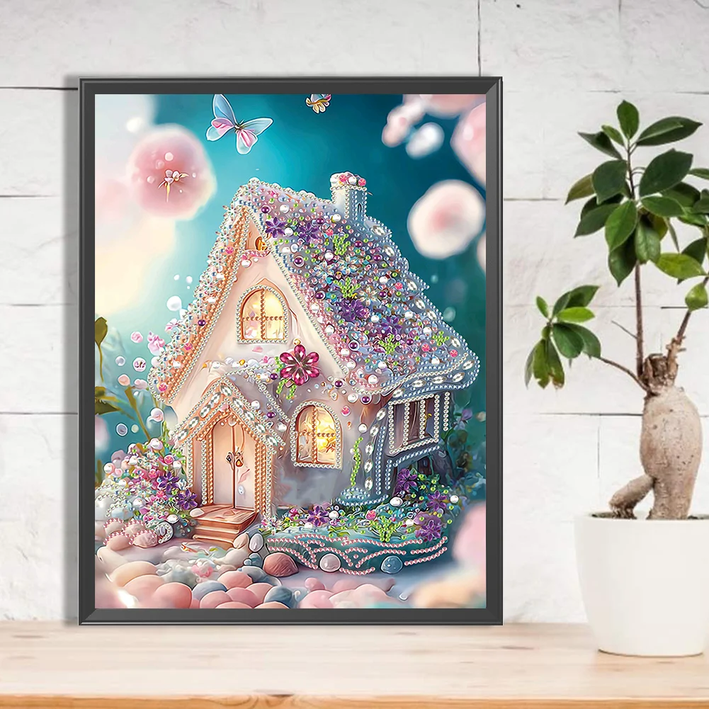 Diamond Painting - Partial Special Shaped Drill - Garden House(30*40cm)
