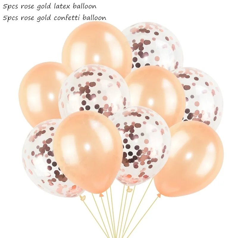 10Pcs Mixed Confetti Balloons Happy Birthday Party Helium Balloon Decorations Wedding Festival Latex Balloon Party Supplies