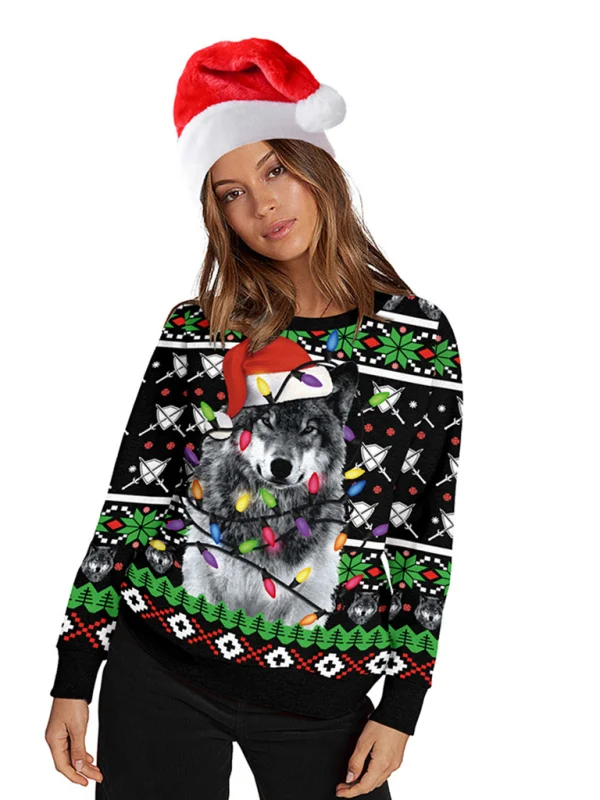 Men's Christmas Casual Round Neck Pullover Sweater Flusfy