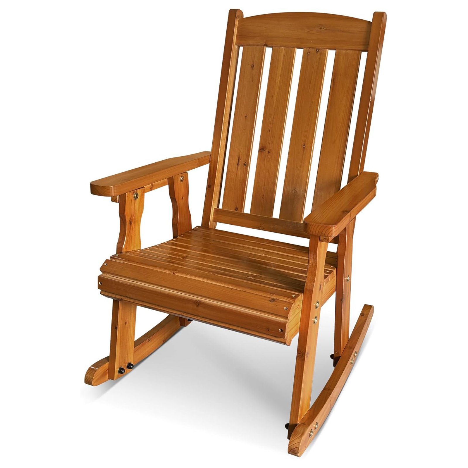 Outdoor Brown Wooden Rocking Chair 
