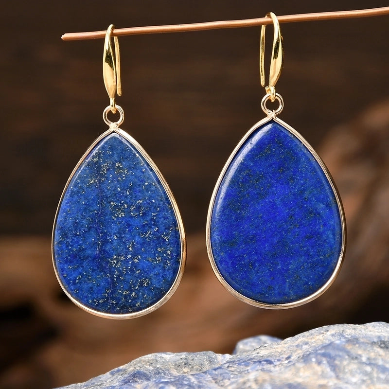 1 Piece Luxurious Handmade Geometric Handmade Three-dimensional Natural Stone Drop Earrings