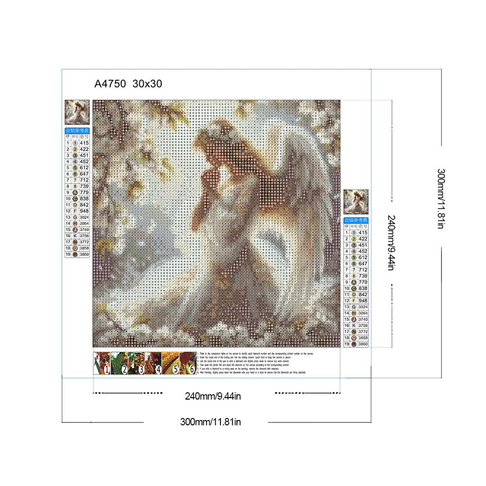Diamond Painting - Full Round Drill - Praying Angel(Canvas|30*30cm)