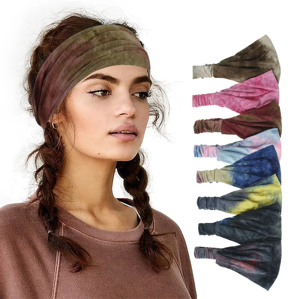 Colorful Tie-dye Sweat-absorbing Sports Hairband