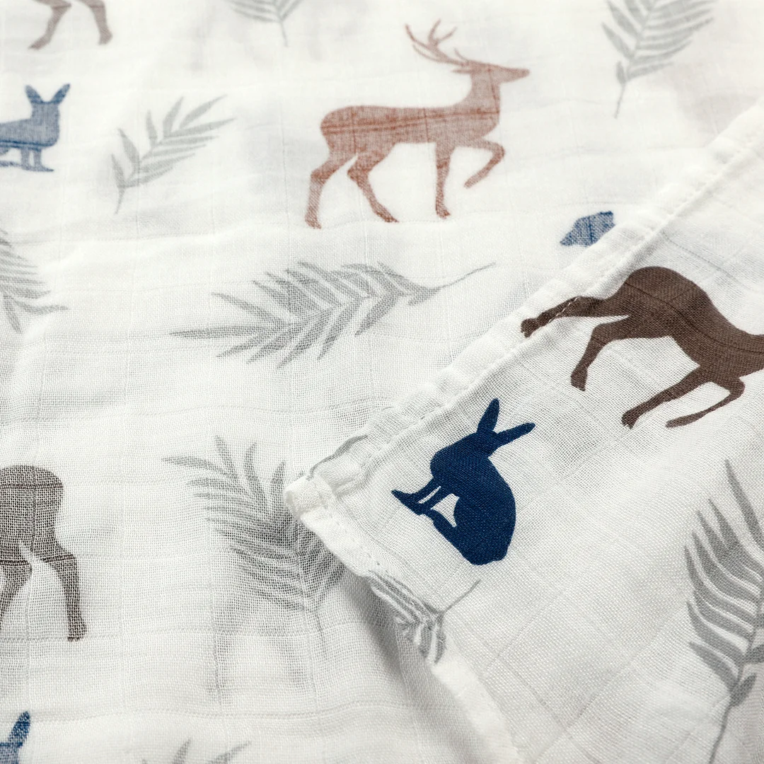 Egmao Baby Bamboo Muslin Swaddle Receiving Blanket 