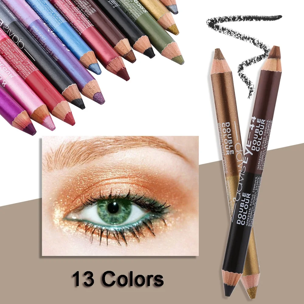 1PC Double Colourful Waterproof Glitter Eyeliner Pencil Colourful Long Lasting Eyeshadow Pen Eye Cosmetics Women Makeup Tools