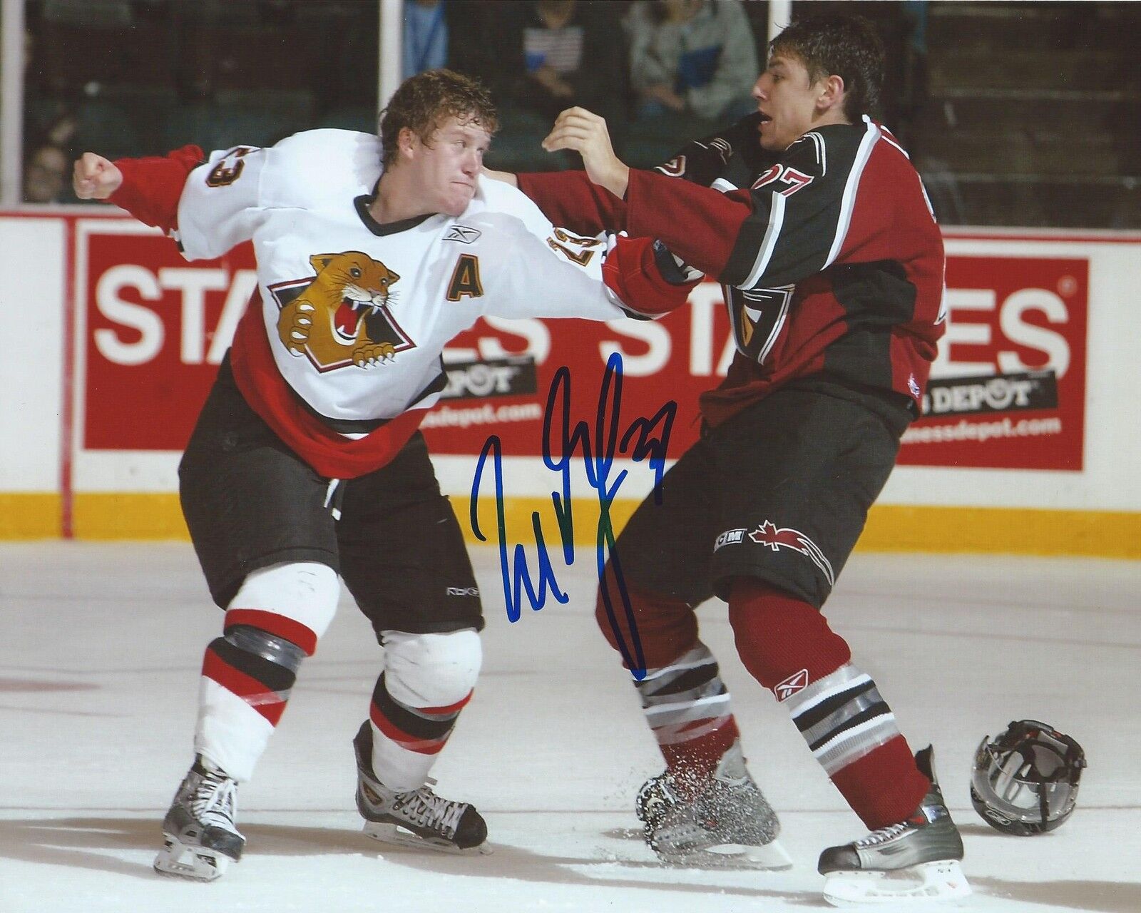 Milan Lucic Signed 8×10 Fight Photo Poster painting Vancouver Giants Autographed COA