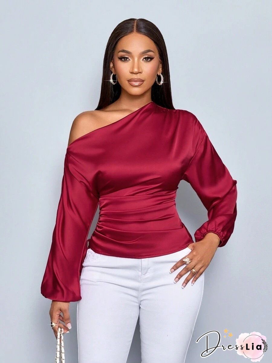 Christmas Semi Shoulder Long Sleeve T-Shirt