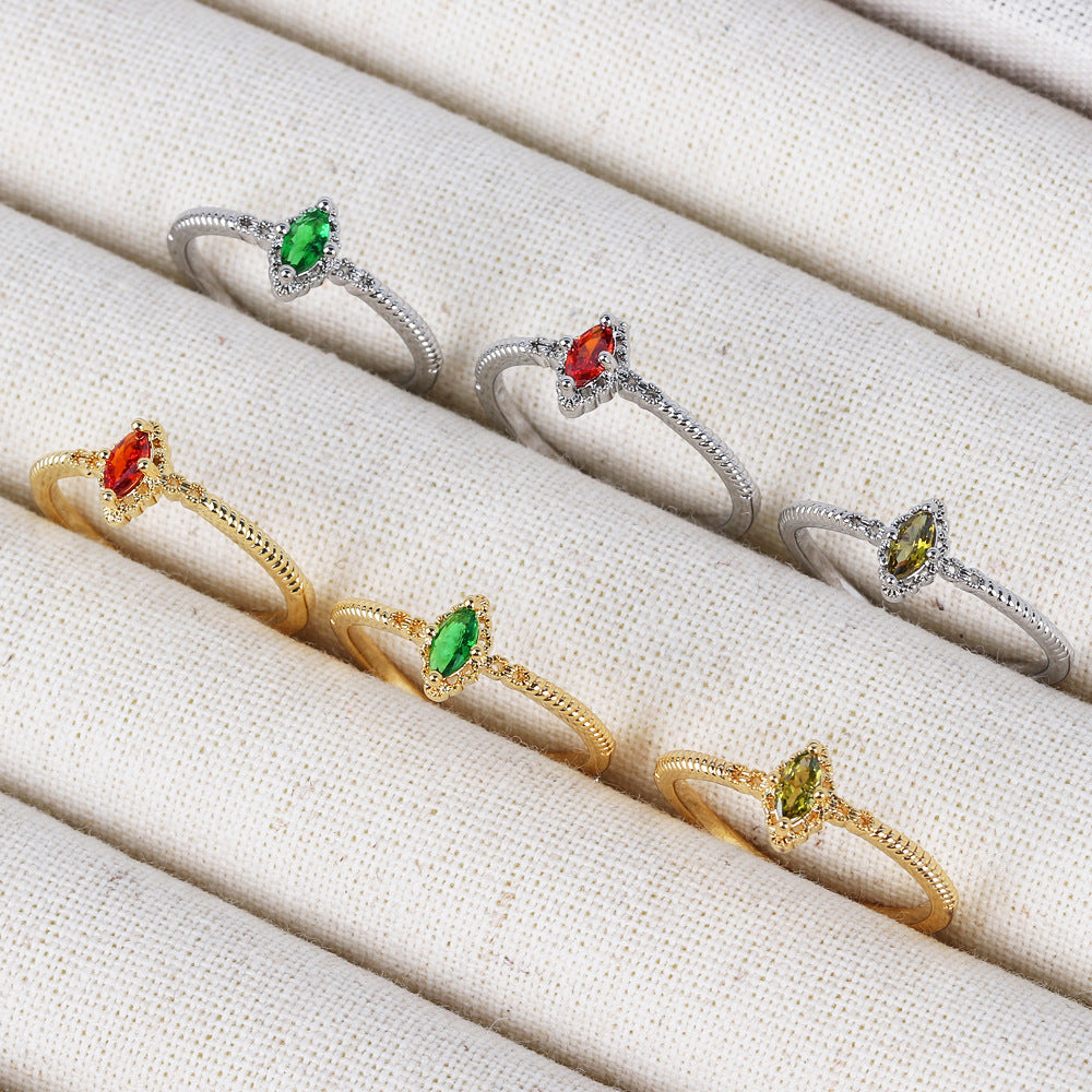 IG Style Women Crown Heart Circle Copper Electroplating Rings