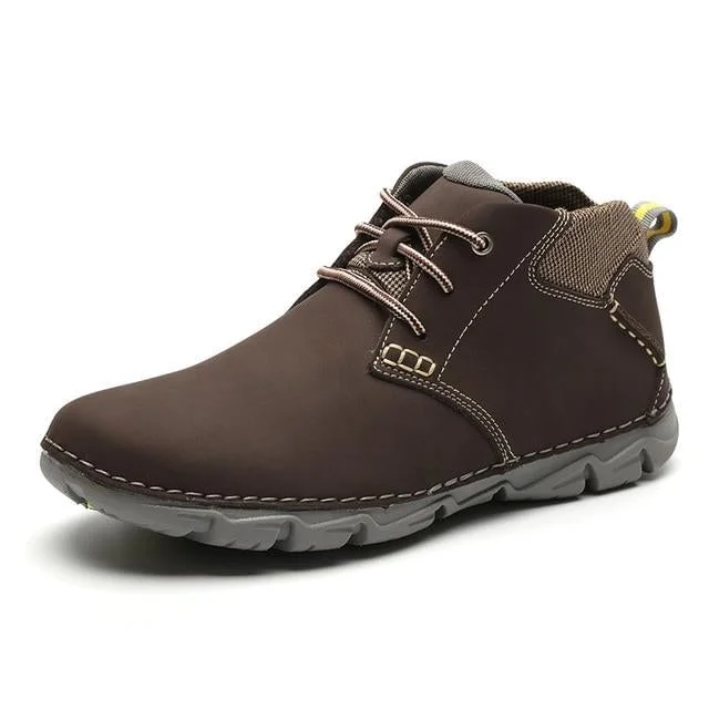 Men Ankle Boots Fashion Men Shoe Vintage Style Leather Male Outdoor Casual Boots Work Footwear