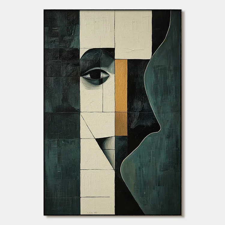 REFLECTION: Minimalist Abstract Portrait Oil Painting（Canvas painting）