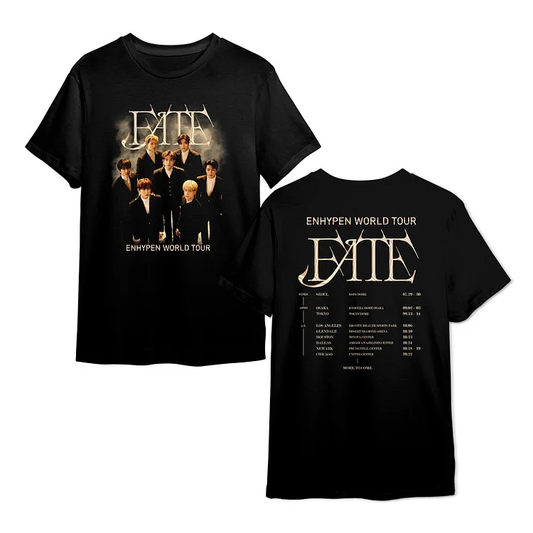 ENHYPEN World Tour Fate Logo Printed Casual T-Shirt