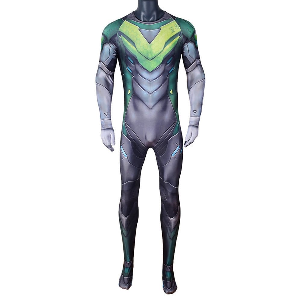 Overwatch 2 Genji 3D Printed Cosplay Spandex Jumpsuits
