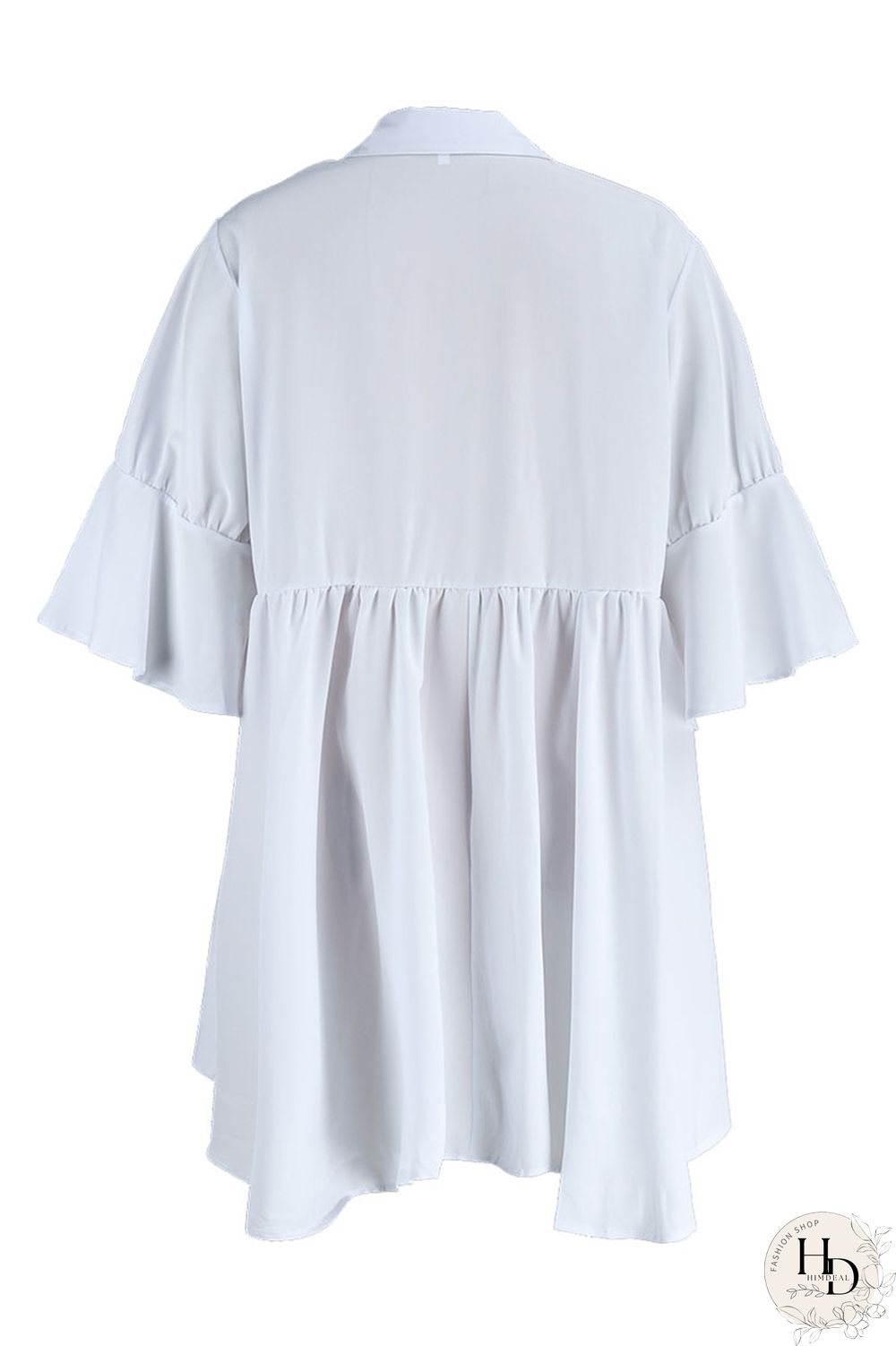 Black Casual Solid Split Joint Buckle Turndown Collar Shirt Dress Dresses