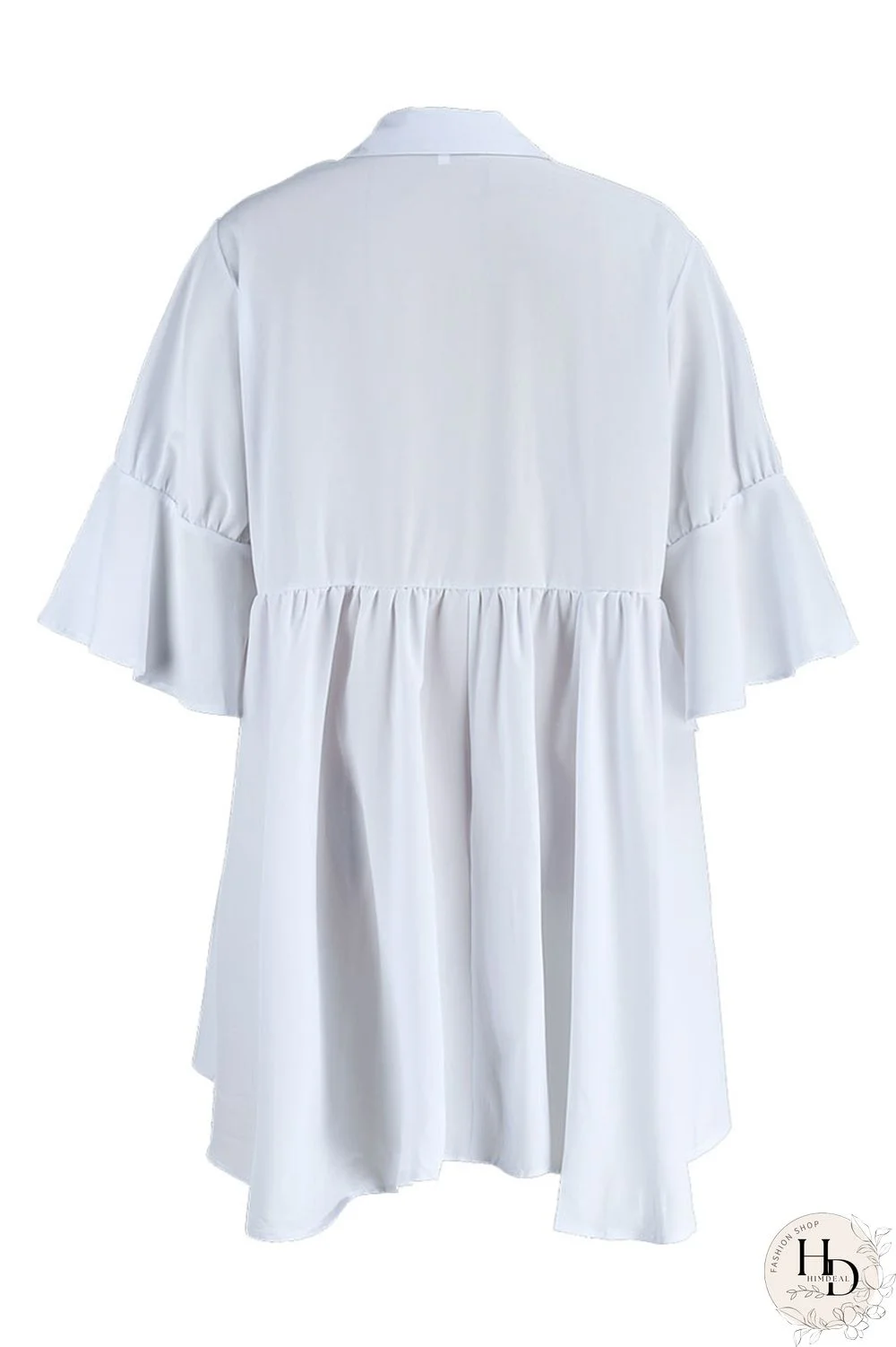 Black Casual Solid Split Joint Buckle Turndown Collar Shirt Dress Dresses